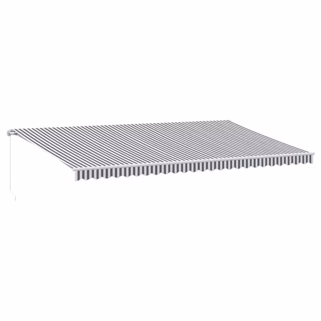 Tenda Retrattile Manuale con LED Antracite e Bianco 600x300 cm