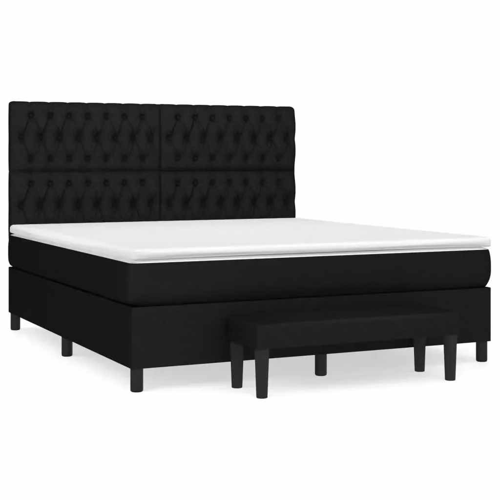Letto Ibrido con Giroletto a Molle e Materasso vidaXL, Colore Nero e Bianco, L/P/H: 180 x 200 x 128 cm – 2