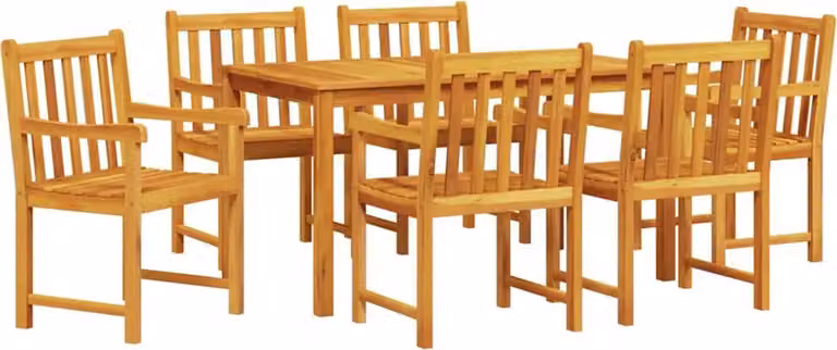 Set da Pranzo per Giardino 7 pcs Marrone
