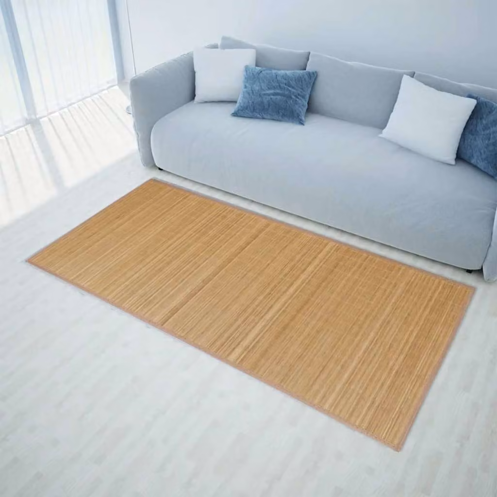 Tappeto moderno in bambù e polipropilene vidaXL, Marrone, L: 160 cm, P: 230 cm