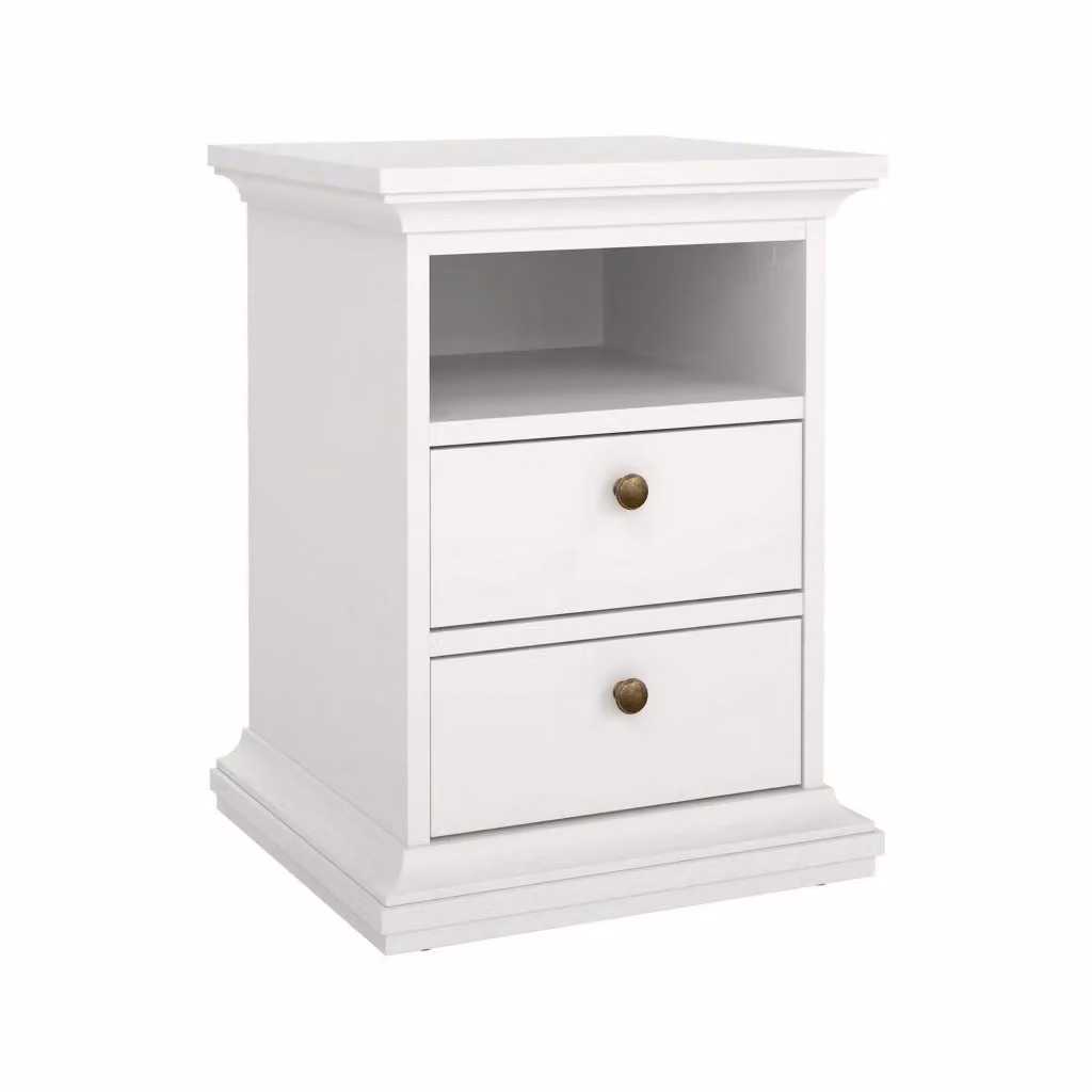Comodino Alichin DMORA Bianco L: 44 cm, P: 40 cm, H: 59 cm – 2