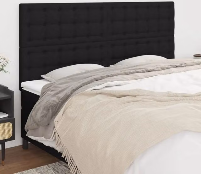 Testiera decorativa Design Mania in tessuto nero L: 180 cm, P: 5 cm, H: 118/128 cm – 1