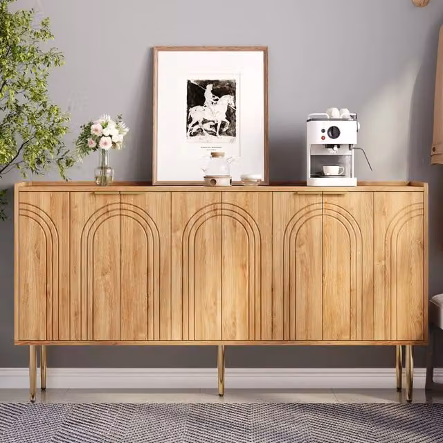 Credenza Soggiorno ¨C Minimal ¨C Bianco Effetto Rovere 140x38x75 cm