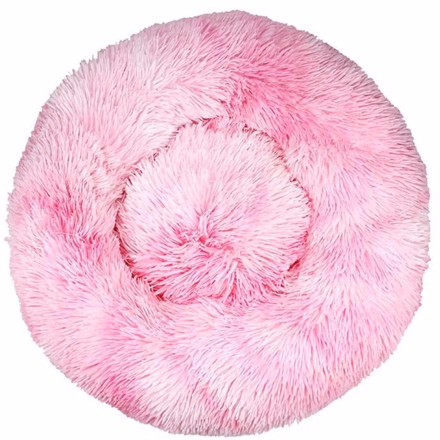 Cuccia per cani, forma rotonda, in peluche, tipo "donut", diametro 110 cm, colore rosa, lavabile, antiscivolo