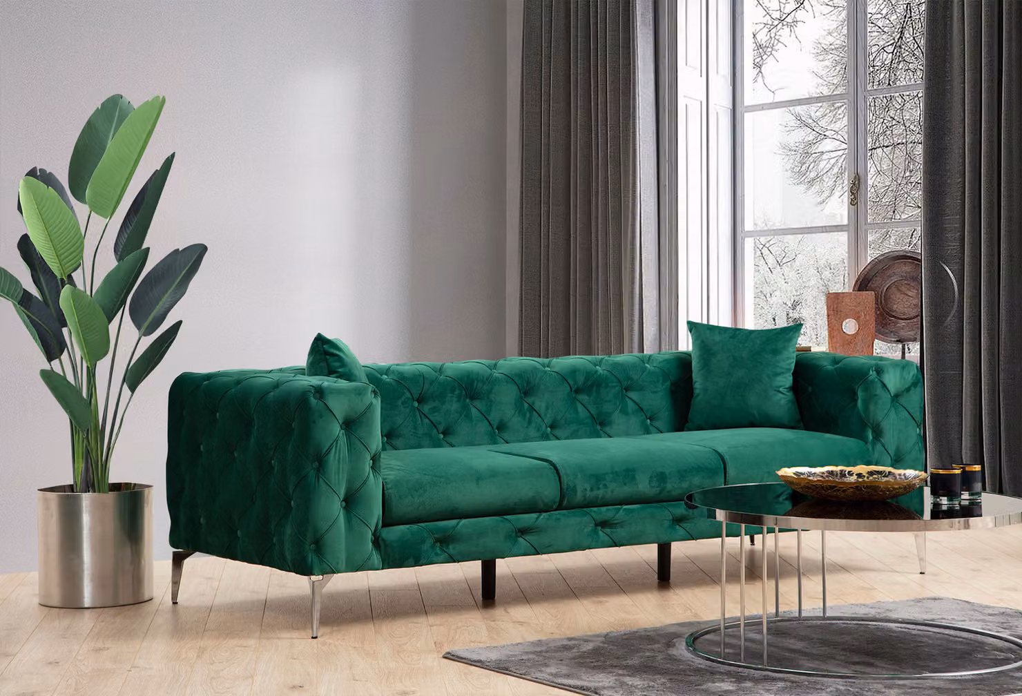 Hanah Home, Como- HLN1134, Verde, Divani letto, Struttura: legno di faggio / pannello truciolare