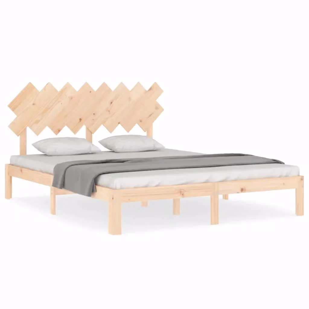 Giroletto vidaXL in legno massello di pino naturale per adulti, L/P: 160 x 200 cm – 2
