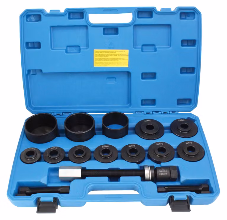 Set-kit estrattore per montaggio smontaggio cuscinetti ruota e boccole, utensili per espulsione cuscinetti assiali, 55–91 mm