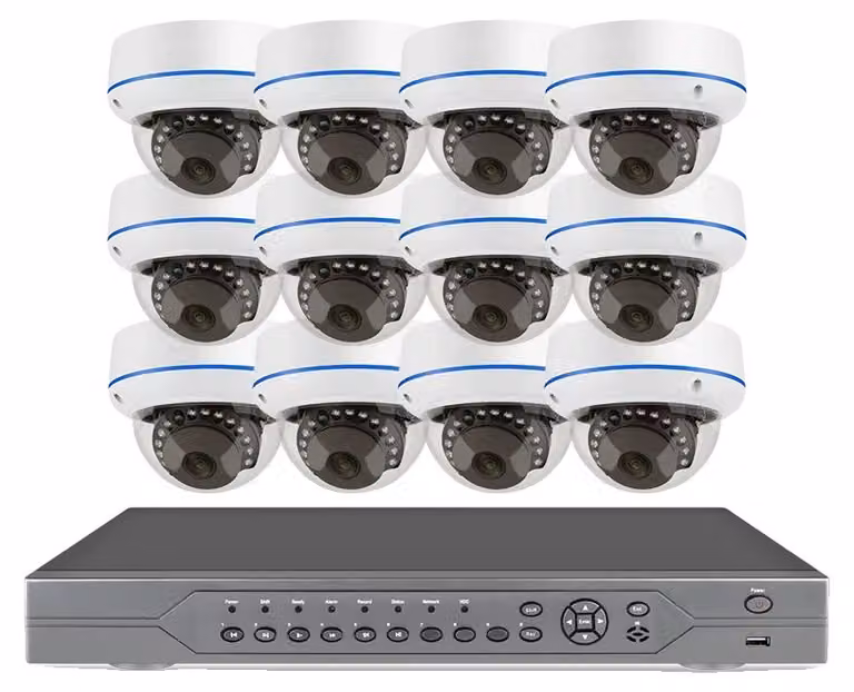 Set di telecamere di sicurezza, 16 canali, risoluzione HD da 5 MP, NVR a 16 canali, 12 telecamere da 5 MP, senza disco rigido integrato