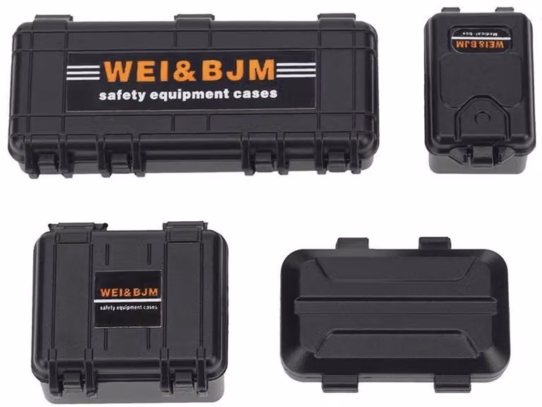 Set di 4 scatole per il trasporto di utensili, scala 1:24, colore nero