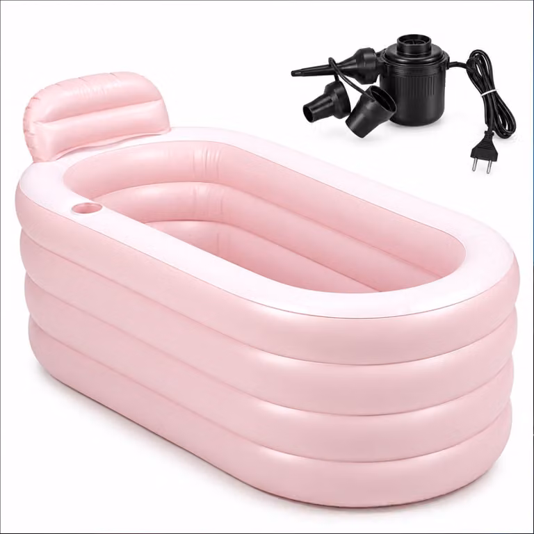 Vaschetta da bagno gonfiabile per adulti, con copertina isolante, portatile, 160 cm