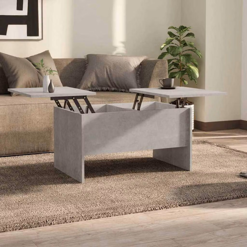 vidaXL Tavolino da Salotto Moderno in Legno e MDF Grigio L: 80 cm, P: 50 cm, H: 42,5 cm