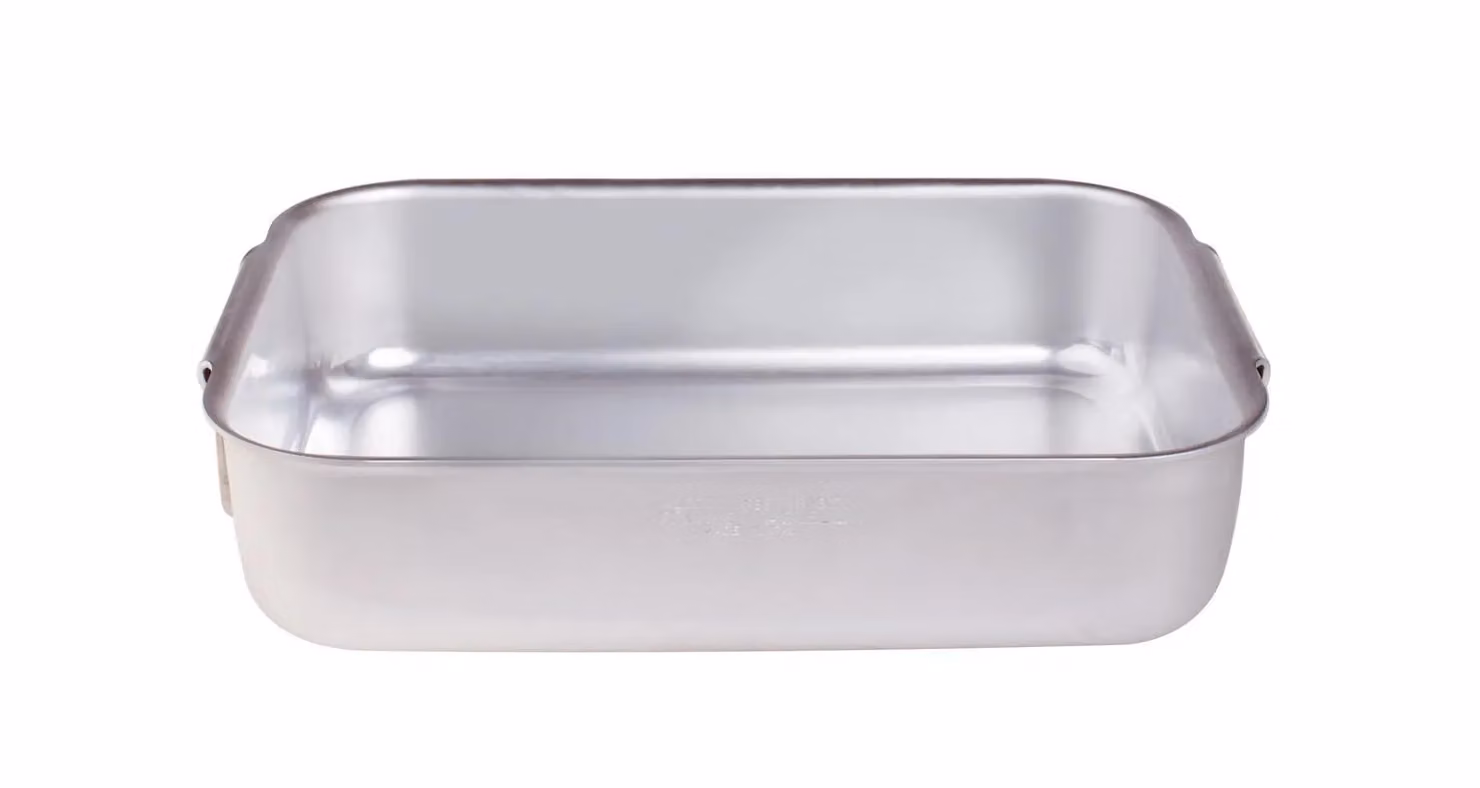 Rostiera Rettangolare Pesante in alluminio 3mm con angoli tondi, dim. 65x43cm