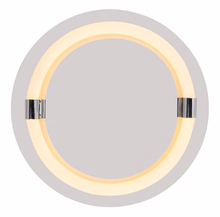Globo Lighting plafoniera in metallo cromato, plastica opalina, bianco, ø: 350mm, H: 90mm, incl. LED 13W 230V, sorgente 1105lm, potenza 780lm, 3000K