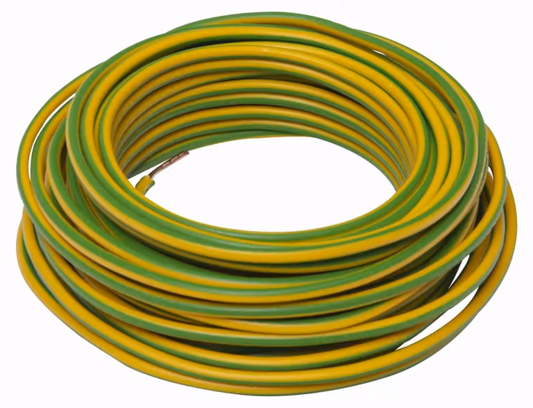 Cavo elettrico HO7V-U, sezione 1,5 mm², colore giallo, lunghezza 10 metri