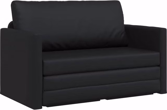 Divano letto | Sof¨¤ letto | Letto singolo Nero 124 x 71 x 78 cm Pelle Artificiale