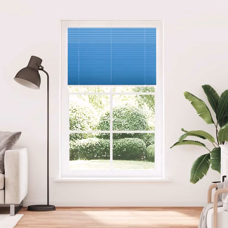 vidaXL Tenda Plissettata Blu 115x200 cm Larghezza Tessuto 114,4 cm