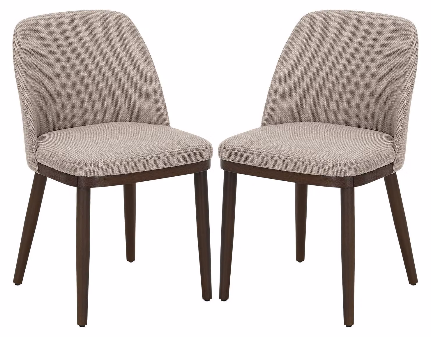 COLAMY Set di 2 sedie da pranzo – Sedie dal design moderno con rivestimento in tessuto e gambe in legno massello, ideali per soggiorno, cucina o sala da pranzo – Marrone