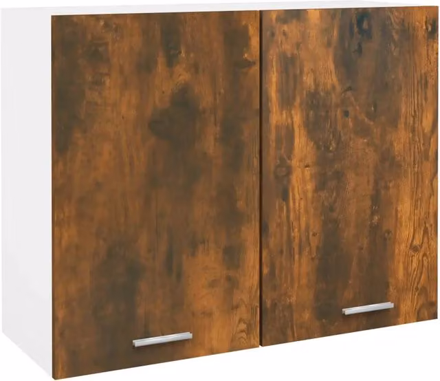 Mobile da cucina a parete dal design moderno con vano contenitore 80 x 31 x 60 cm realizzato in legno composito di rovere affumicato 02_0048203
