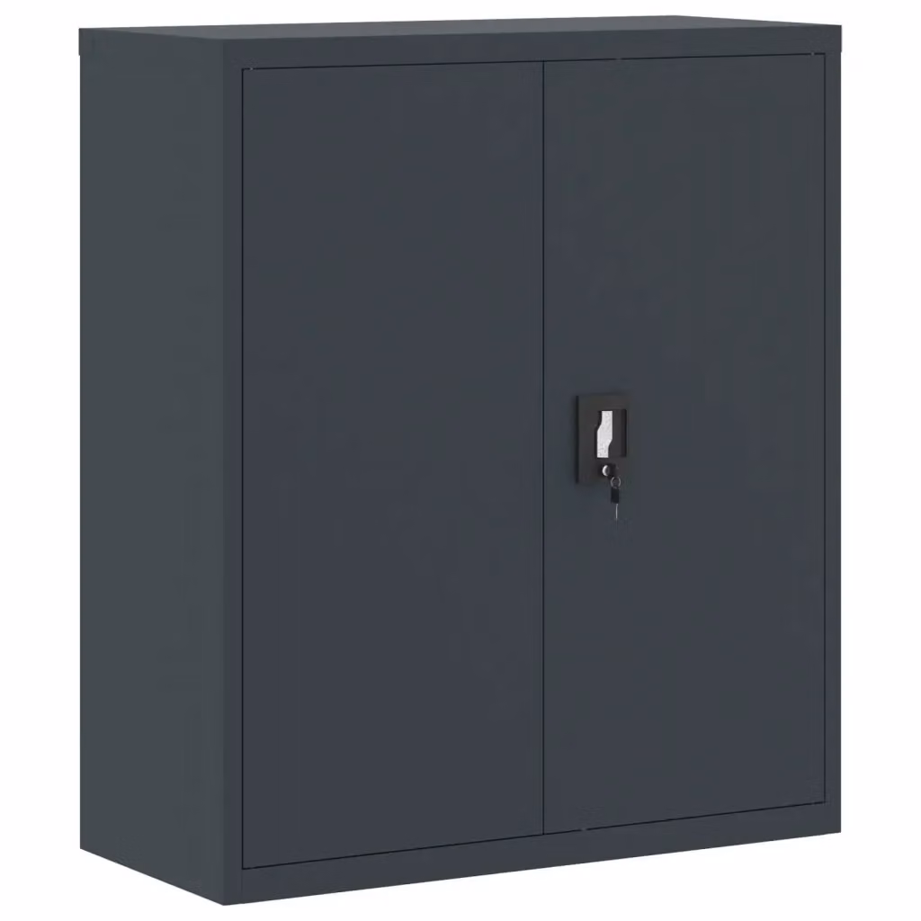 Armadio Classificatore vidaXL in Metallo Antracite con Ante a Battente e Serratura L 90 x P 40 x H 105 cm – 2