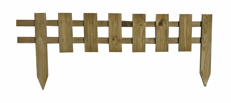 Recinzione da giardino 102x40x2,5 cm - Recinzione a pannelli - Recinzione decorativa - Recinzione a pannelli verticali - Recinzione in listelli - Recinzione a paletti - Recinzione decorativa - Recinzione in legno di pino per delimitare - Confezione da 10