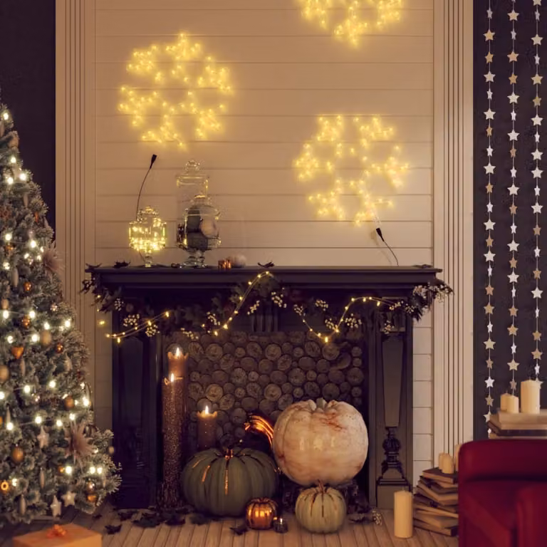 The Living Store LED silhouette fiocco di neve 72 LED bianco caldo 38x37 cm