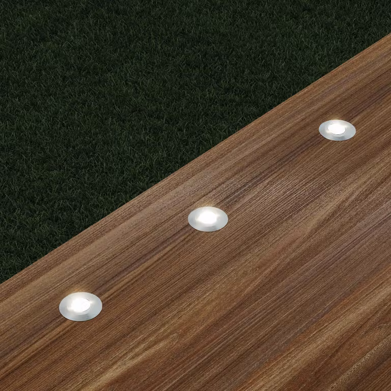 Lindby Gracelle LED da interrare, 3x rotondo, Alluminio / Grigio / Zincato, Alluminio, Moderno, Faretto da incasso da terra