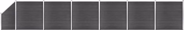 Maison Exclusive - Set di pannelli per recinzione in WPC, dimensioni 1138 x (105-186) cm, colore nero