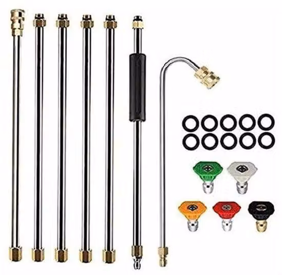 Kit per la pulizia di tetti: pulitore ad alta pressione con 4000 PSI, 5 raccordi, accessori per la pulizia di finestre, inclusi ganci di prolunga
