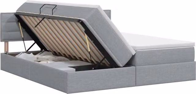 Letto con Contenitore 2 pz Grigio Chiaro Pelle Sintetica 3458895