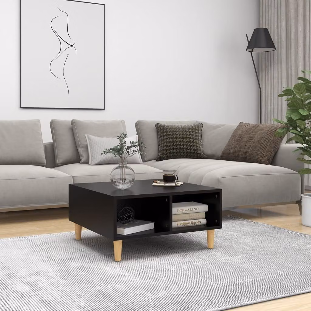 Maison Exclusive - Tavolino nero 60x60x30 cm Materiale ligneo