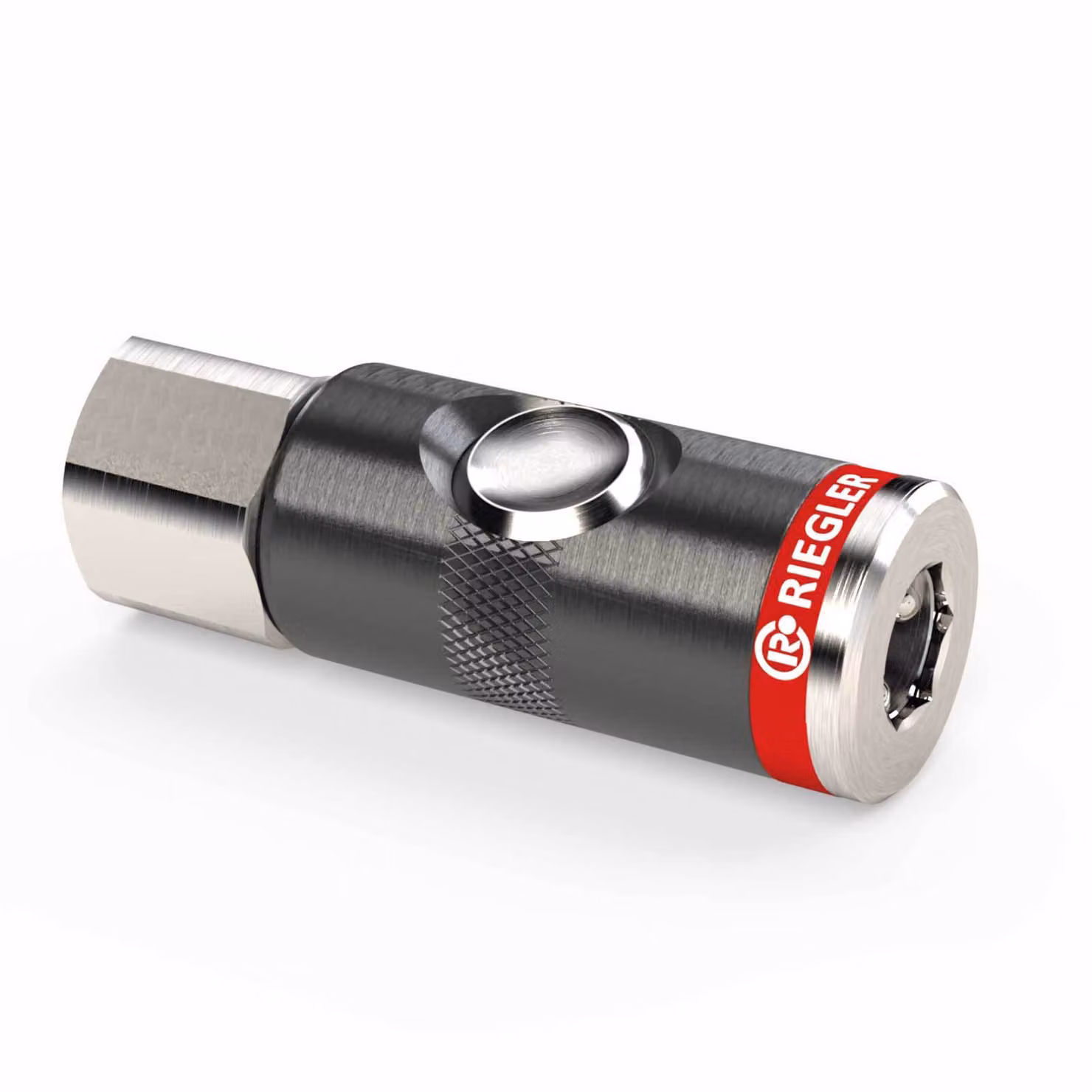 Giunto di sicurezza con pulsante, girevole, filettatura femmina NW 7,4 mm G1/2" RIEGLER