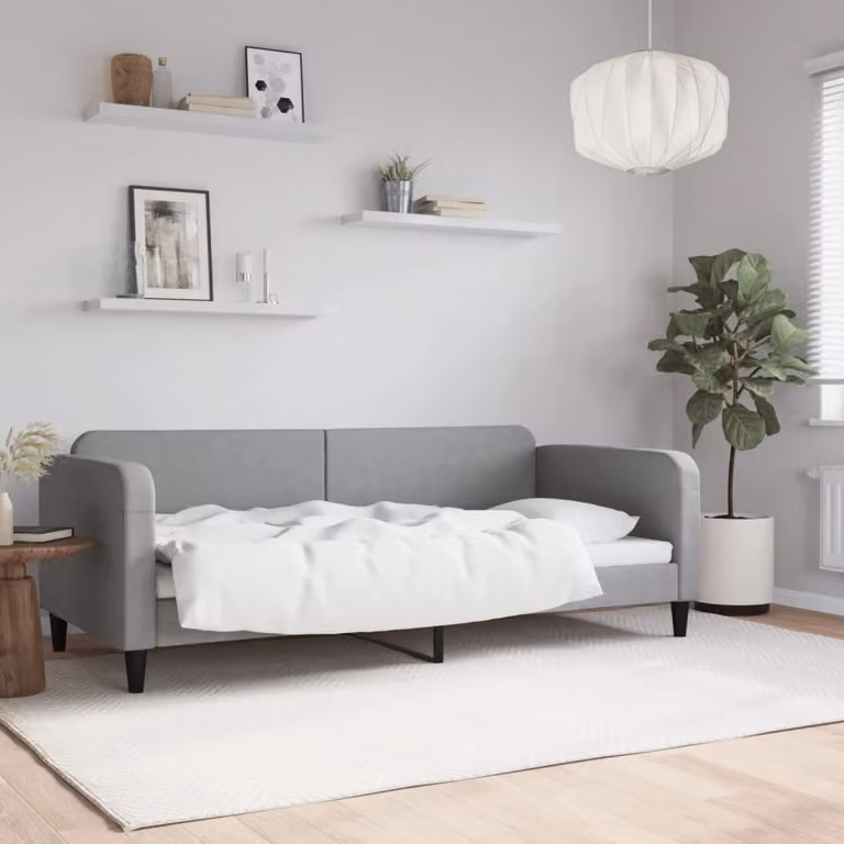 Maison Exclusive - Letto a giorno grigio chiaro, 90x200 cm, tessuto