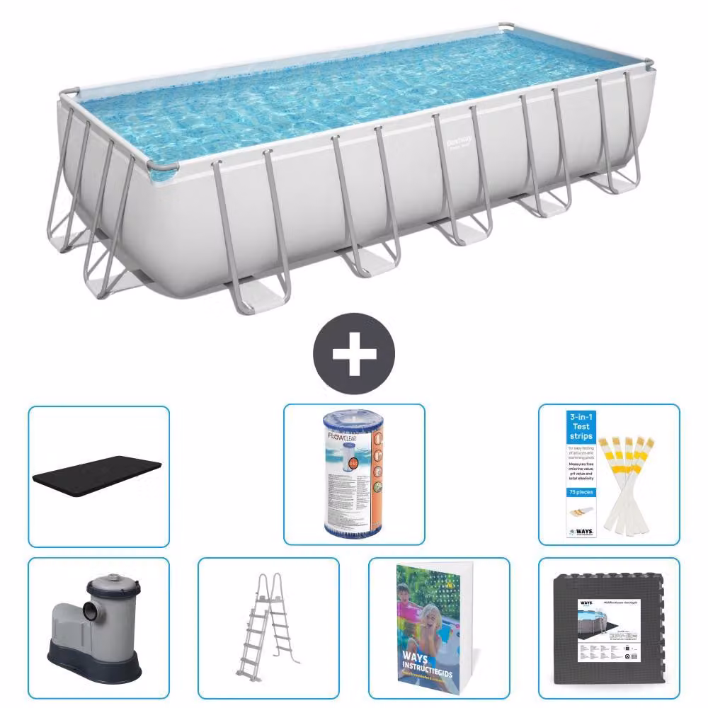 Bestway Power Steel, piscina rettangolare - 640x274x132 cm - 6 pezzi, modello S563