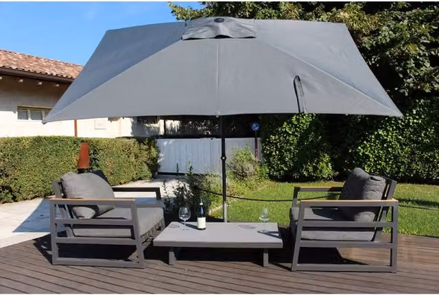 Ombrellone a palo centrale Trend Made in Italy Q200x200 cm - grigio
