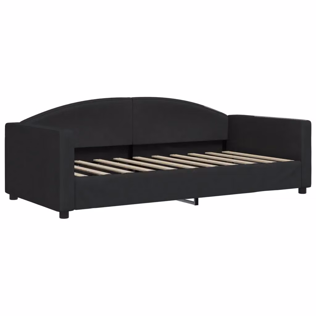 Letto moderno vidaXL imbottito in tessuto nero per camera da letto o soggiorno – 2