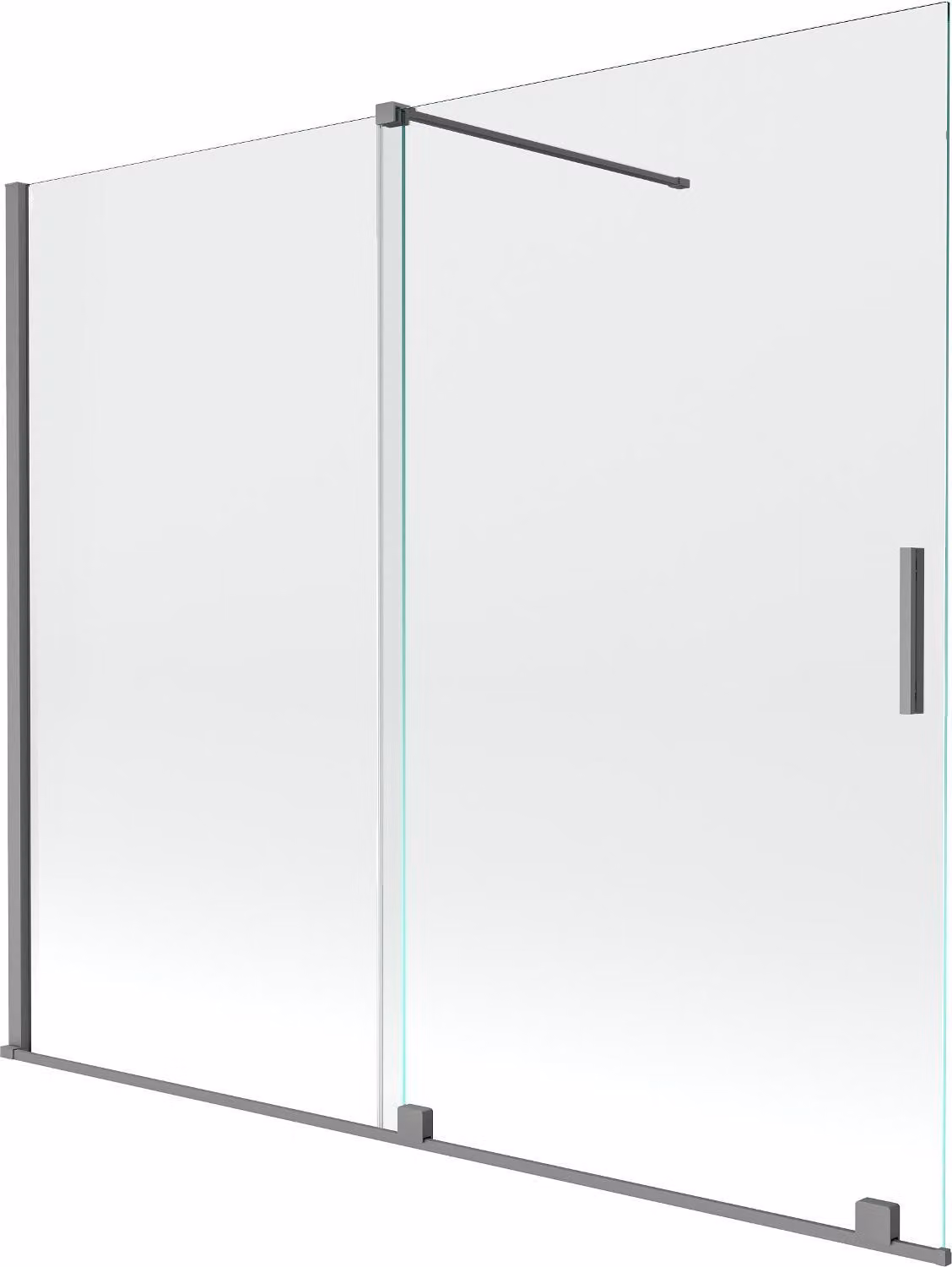 Mexen Velar parete divisoria per doccia a 2 ante scorrevoli 180 x 150 cm, trasparente, gun metal - 896-180-000-01-95