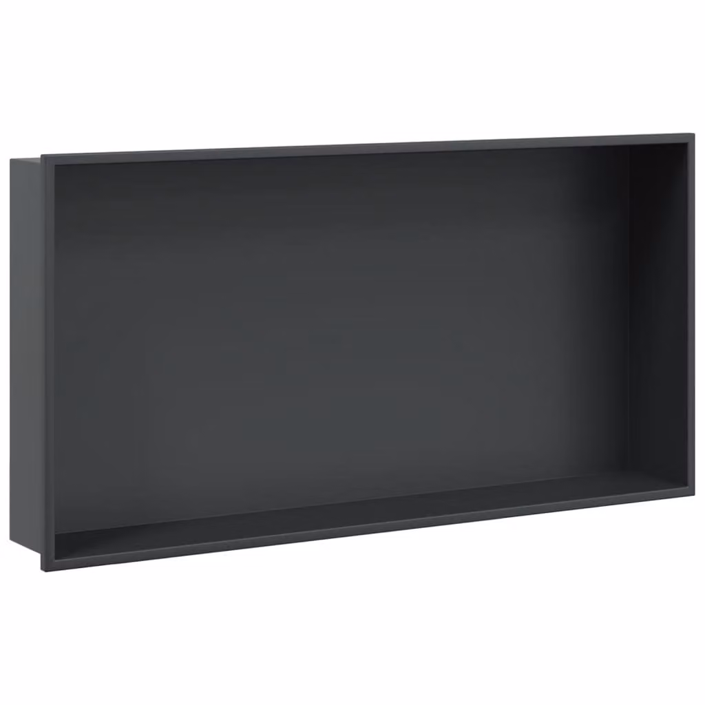 Nicchia per Doccia Nero Opaco 62x32x9cm in Acciaio Inox