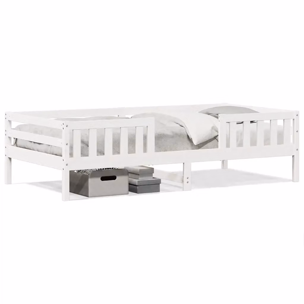 Giroletto vidaXL in legno massello di pino bianco con doghe fisse, L/P/H: 80 x 200 cm – 2