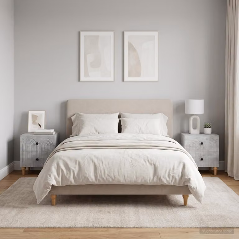 Set di 2 Armadi da Notte vidaXL Moderni in Grigio Cemento, L 43 x P 34,5 x H 48 cm