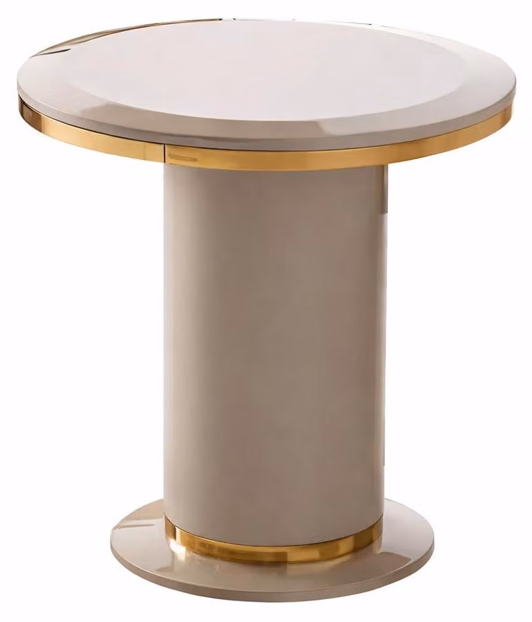 Lussuoso tavolino con dettagli dorati e design elegante