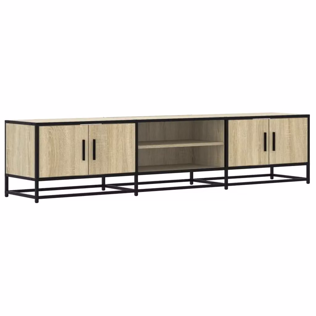 Mobile Porta TV Industrial vidaXL in Legno e Metallo Marrone L: 180 cm, P: 35 cm, H: 41 cm – 2