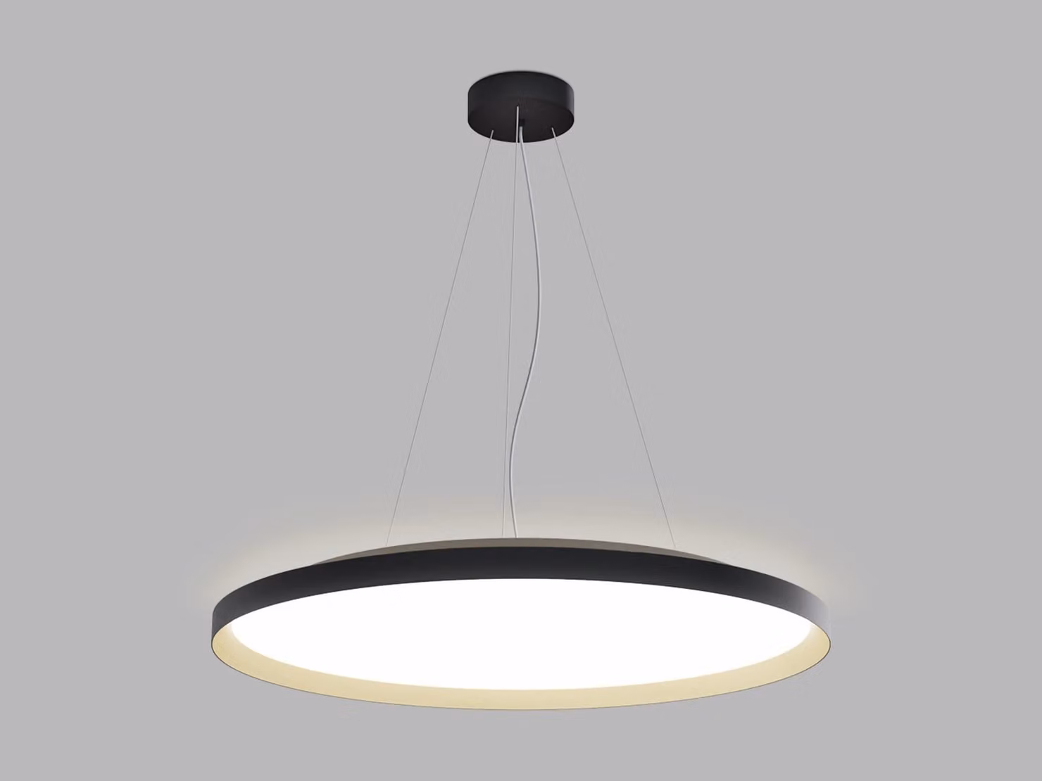Apparecchio LED a sospensione MOON P/N-Z CRI90 aura dimmerabile, Variante: MOON P/N-Z, Ø 800 mm, 88 W, 6160 lm, nero/champagne, 2CCT, DALI