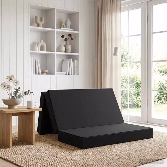 Divano Letto Pieghevole Moderno vidaXL Nero L: 160 cm, P: 67 cm, H: 45 cm – 1
