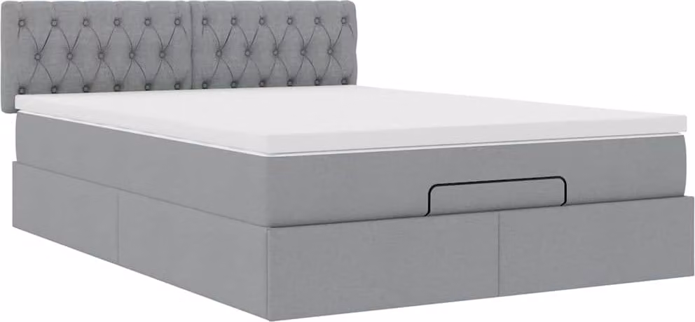 Struttura Letto Pouf con Materasso 140x200 cm in Tessuto