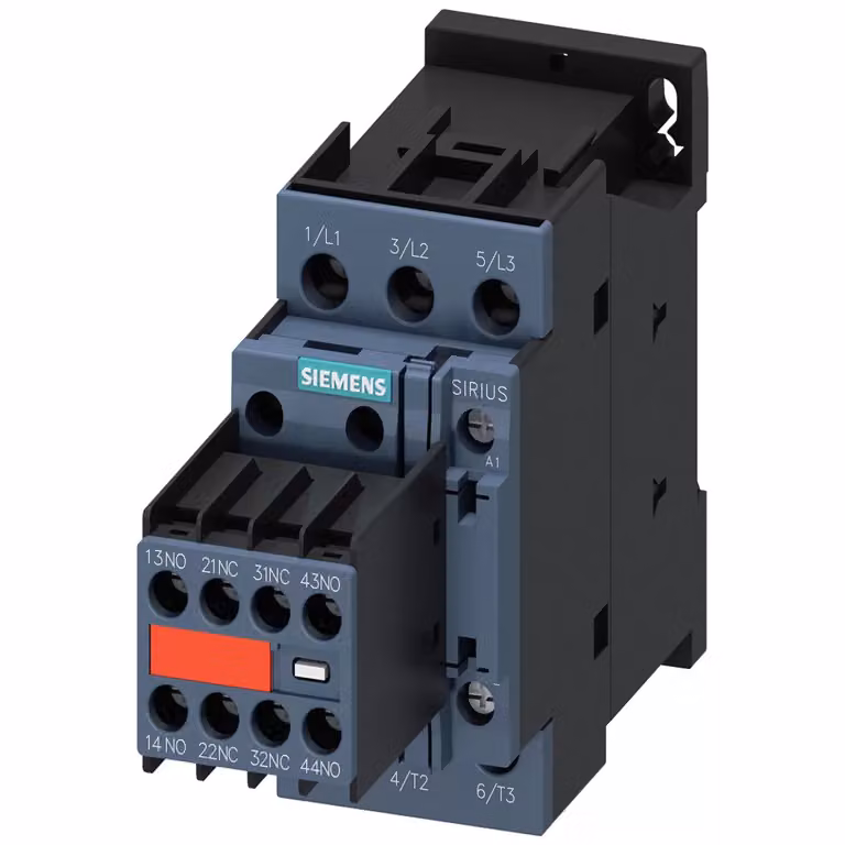 Contattore Siemens, AC-3e, 12 A/5,5 kW/400 V, a 3 poli, AC 110 V/50 Hz, 120 V/60 Hz, 2S+2Ö, morsettatura a vite... 3RT20241AK643MA0