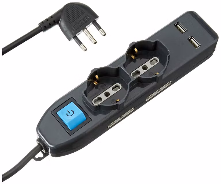 Electraline 62095, protezione da sovratensioni, con cavo nero da 1,5 metri