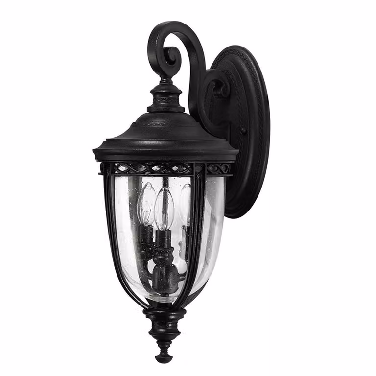 Applique da esterno English Bridle 3xE14 nera Feiss FE-EB2-M-BLK