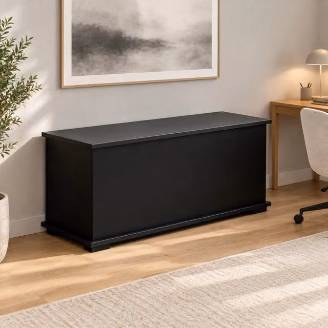 Panca contenitore 100x40x40 cm in truciolato nero salvaspazio per ingresso –