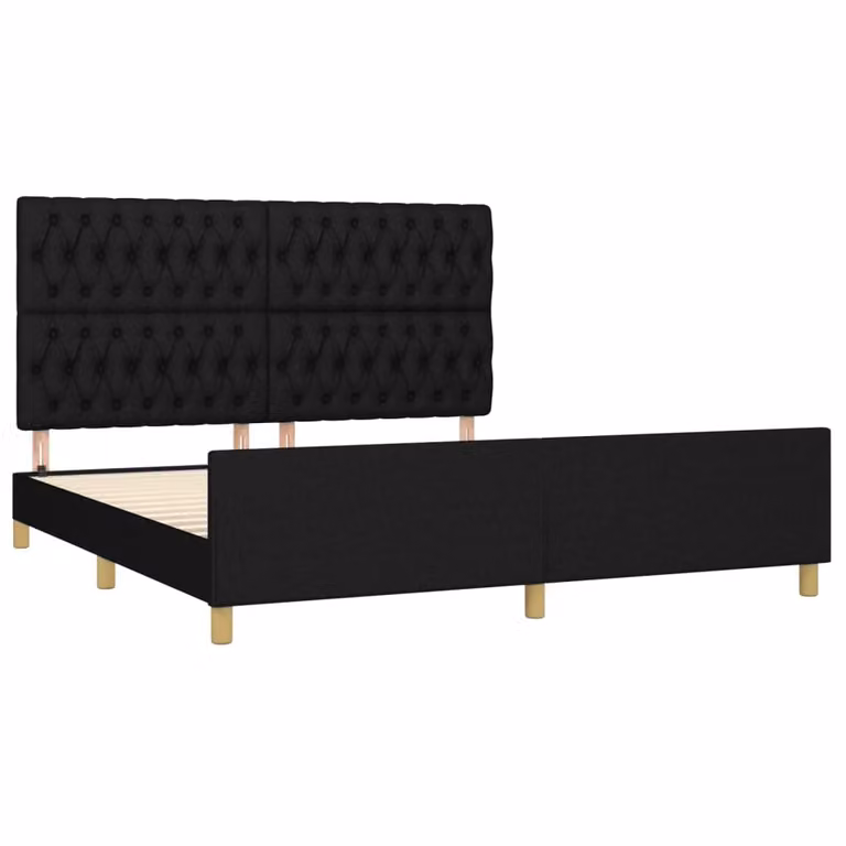 Giroletto senza Materasso Nero 180x200 cm in Tessuto
