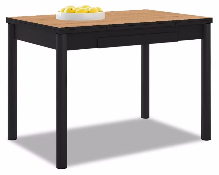 Tavolo da cucina estendibile, dimensioni 90x50 cm, piano in vetro, struttura nera